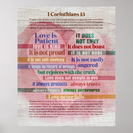 1 Corinthians 13 - Liefde Poster (Voorkant)