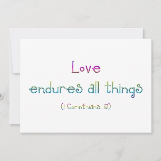 1 Corinthians 13 - Liefde zorgt voor alles (Voorkant)