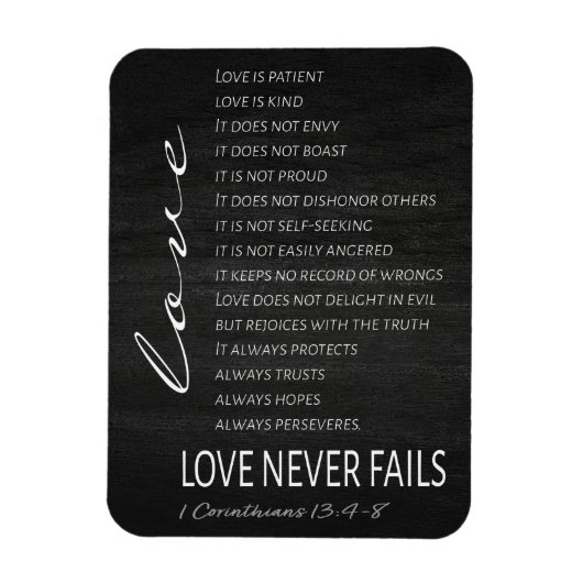 1 Corinthians 13 Love is Bible Verse Magneet (Verticaal)