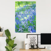 1 Corinthians 13, prachtig poster van blauwe gorde (Thuiskantoor)