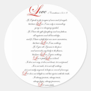1 Corinthians 13 Ronde Sticker