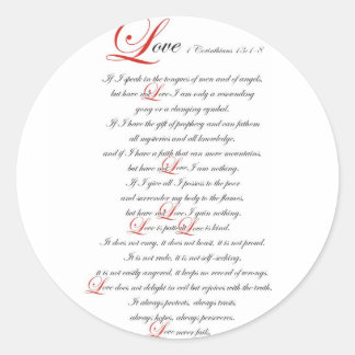 1 Corinthians 13 Ronde Sticker
