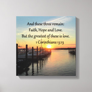1 CORINTHIANS 13 SUNSET ONTWERP CANVAS AFDRUK