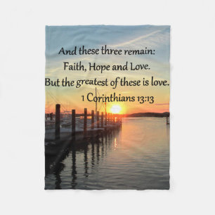 1 CORINTHIANS 13 SUNSET ONTWERP FLEECE DEKEN