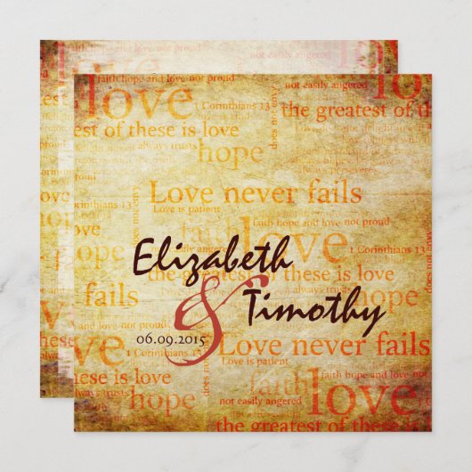 1 Corinthians 13 Weddenschap Kaart (Voorkant / Achterkant)