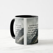 1 Corinthians 15:4 Bijbelscriptie Pic Two-Tone Mok (Voorkant links)