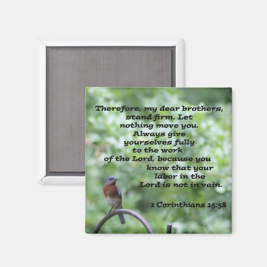 1 Corinthians 15:58 Magneet (Voorkant / Achterkant)