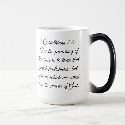 1 Corinthians 1:18 Scripture Cross Mug (Droite)
