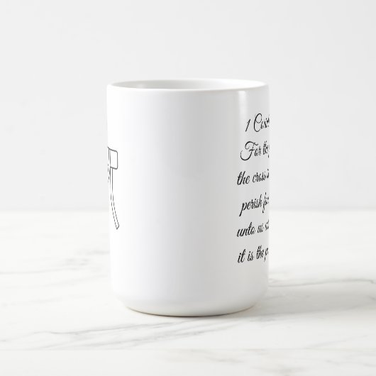 1 Corinthians 1:18 Scripture Cross Mug (Centre)