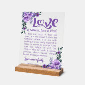 1 Corinthiens 13:4-8 L'amour est Patient Purple Fl (Angle)
