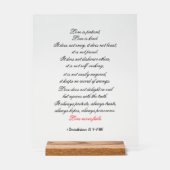 1 Corinthiens 13:4-8 (NIV) Symbole acrylique (Recto)