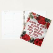 1 Corinthiens 13:7 Bible Verse Calendrier Planific (Devant avec enveloppe)