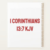 1 Corinthiens 13:7 Bible Verse Calendrier Planific (Dos)