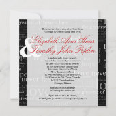 1 Corinthiens 13 Faire-part de mariage noir et bla (Dos)