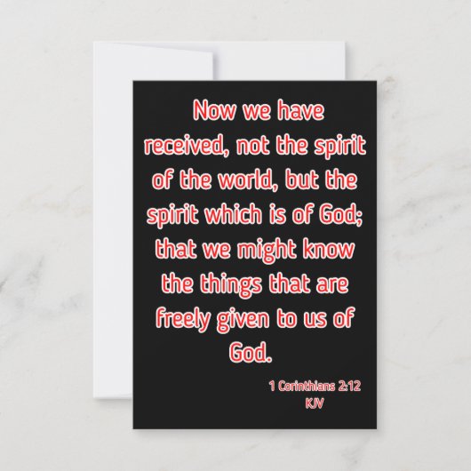 1 Corinthiens 2:12 Bible Verse Carte de voeux (Devant)