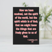 1 Corinthiens 2:12 Bible Verse Carte de voeux (Debout devant)