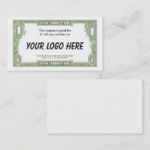 $1 Coupon Card (Voorkant / Achterkant)