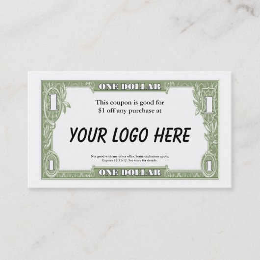 $1 Coupon Card (Voorkant)
