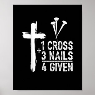 1 Cross 3 nagels vergeven Jezus Christelijke Pasen Poster