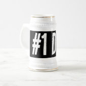 #1 DAD  bierstein cadeau voor Vaderdag Bierpul (Voorkant links)