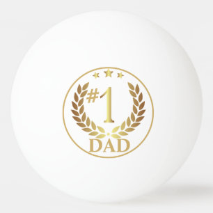 #1 DAD Gold Wreath Emblem Fathers Day Gift Pingpongballen