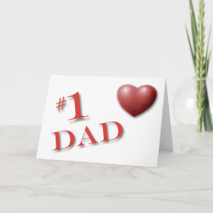 #1 DAD Heart Fathers Dag Kaart