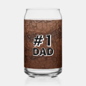#1 Dad Leather-look Blikvorm Glas (Voorkant)