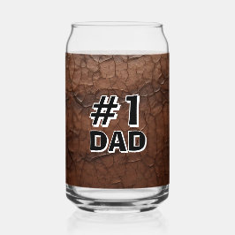#1 Dad Leather-look Blikvorm Glas