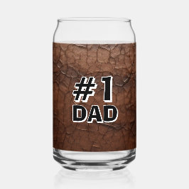 #1 Dad Leather-look Blikvorm Glas