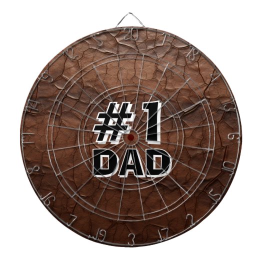 #1 Dad Leather-look Dartbord (Voorkant)
