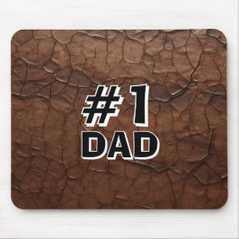 #1 Dad Leather-look Muismat