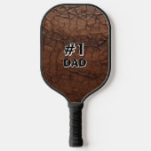 #1 Dad Leather-look Pickleball Paddle (Voorkant)