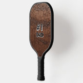 #1 Dad Leather-look Pickleball Paddle (Links)