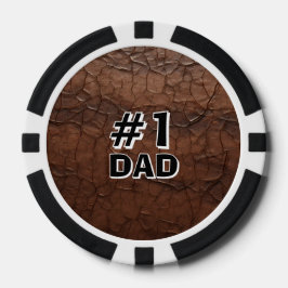#1 Dad Leather-look Poker Chips
