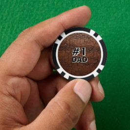 #1 Dad Leather-look Poker Chips