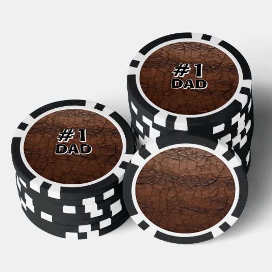 #1 Dad Leather-look Poker Chips (Opstapeling)