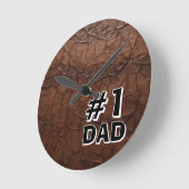 #1 Dad Leather-look Ronde Klok (Hoek)
