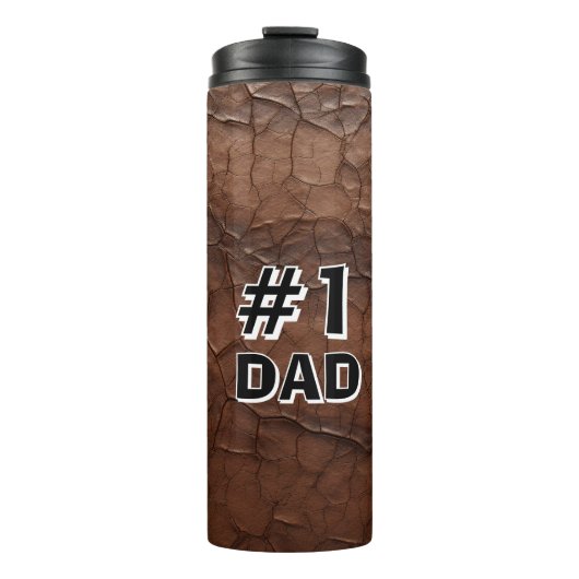 #1 Dad Leather-look Thermosbeker (Voorkant)