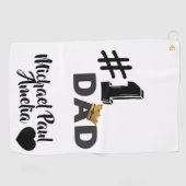 #1 Dad Love Personalized Golf Towel Golfhanddoek (Horizontaal)