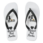 #1 Dad Love Personalized Pair of Flip Flops (Voetbed)