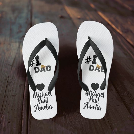 #1 Dad Love Personalized Pair of Flip Flops