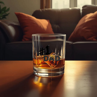 #1 Dad Love Personalized Whiskey Glass Whisky Glas