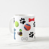 #1 Dog mama met Speelgoed grafische koffie Mok (Voorkant links)