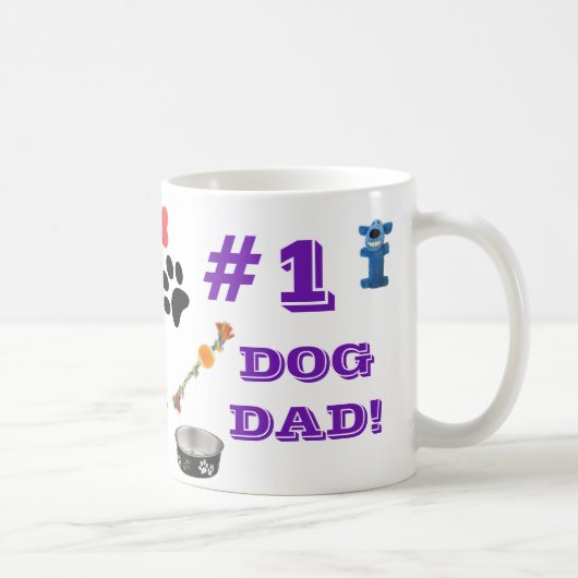 #1 Dog Pa met Speelgoed grafische koffie Mok (Rechts)