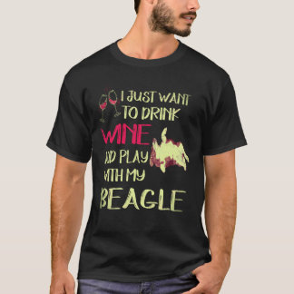 1 Drink Wijn En Speel Met Mijn Beagle T-shirt