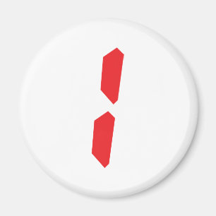 1 één rode digitale wekker magneet