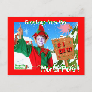 # 1 Elf Greetings van de Noordpoolkaart Briefkaart