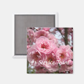 #1 Équipe de service aimant Fleurs roses aimant de (Recto/Verso)