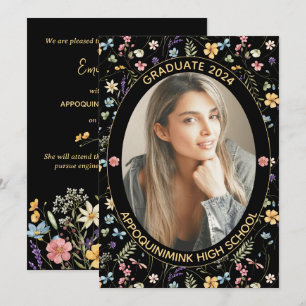 1 Faire-part de remise de diplôme à motif floral n