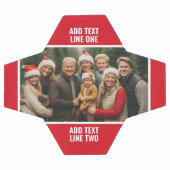 1 famille de collages photo - Rouge uni avec texte (Plat)